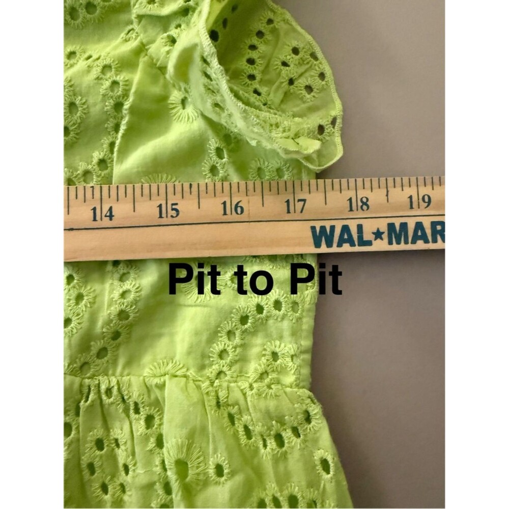 NWOT HYFVE Vibrant Green Eyelet Mini Dress - Picture 4 of 6